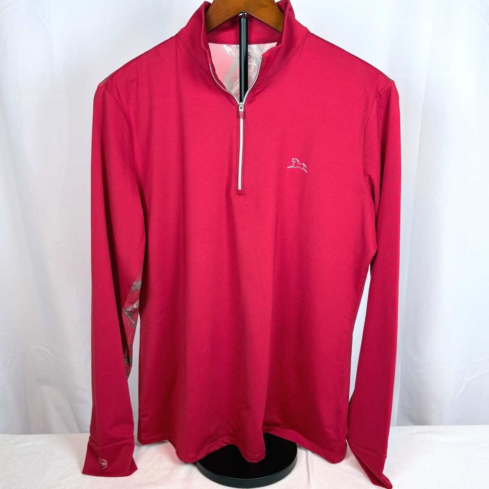 RJ Classics Red Ella 37.5 Training Shirt XL Equestrian Long Sleeve Quarter Zip